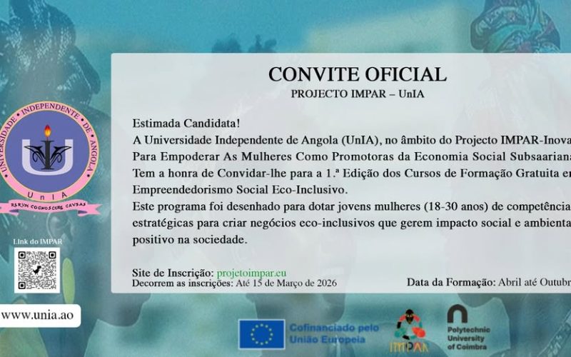 PROJECTO IMPAR, CANDIDATAS ENTRE 18 E 30 ANOS PODEM TRANSFORMAR IDEIAS INOVADORAS EM NEGÓCIOS “ECO-INCLUSIVOS” COM APOIO DA UNIÃO EUROPEIA